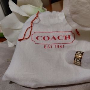 Coach Signature 'C' White Enamel ring size 8